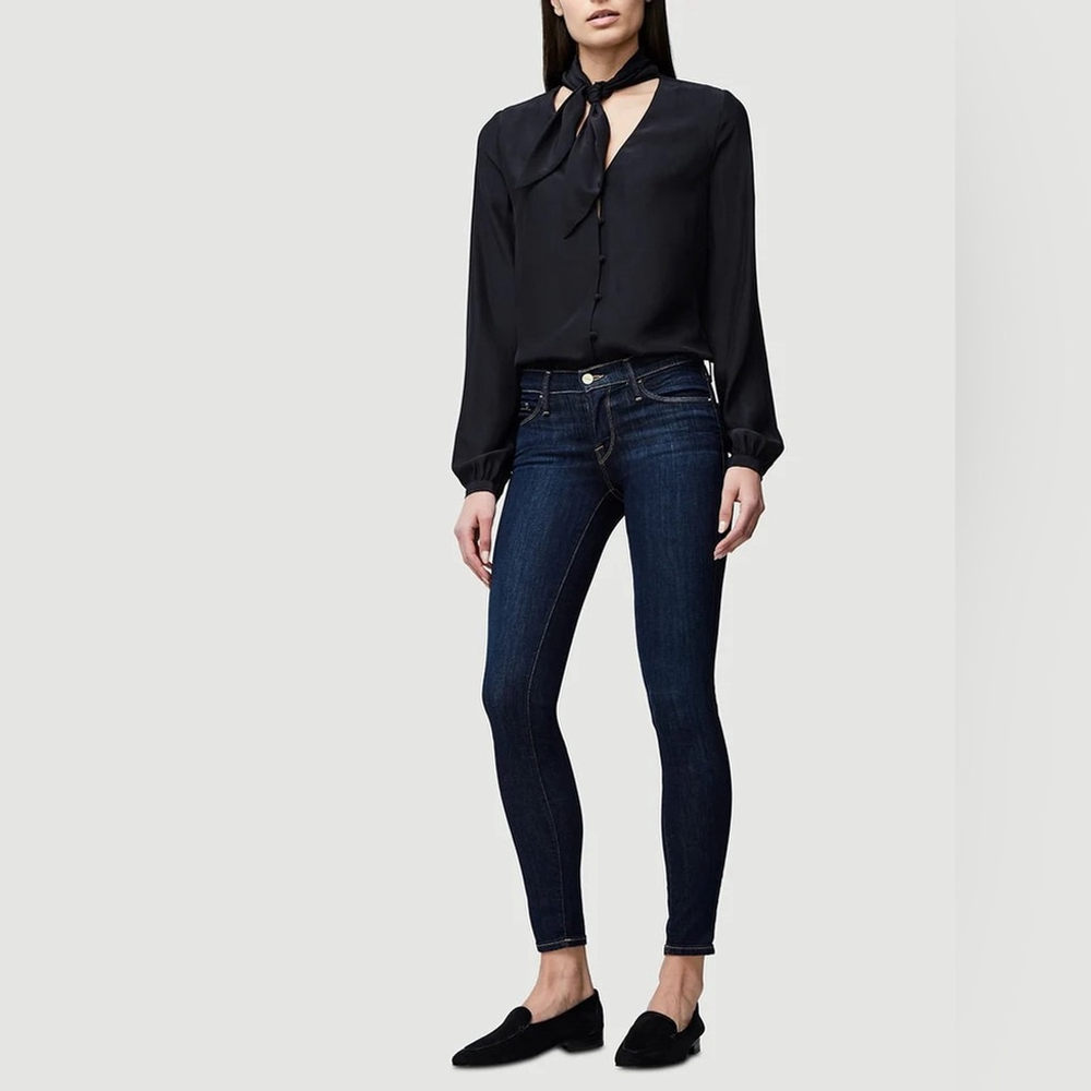 Frame Denim Le Skinny De Jeanne Women's Deep Indigo Skinny Jeans Size 28